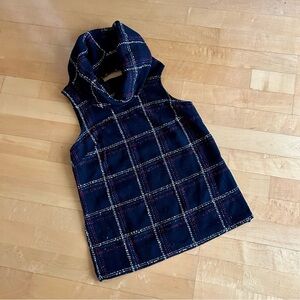 BCBGeneration Plaid Cowl Neck Tank, Keyhole Back, Black, Red, White, Size XS